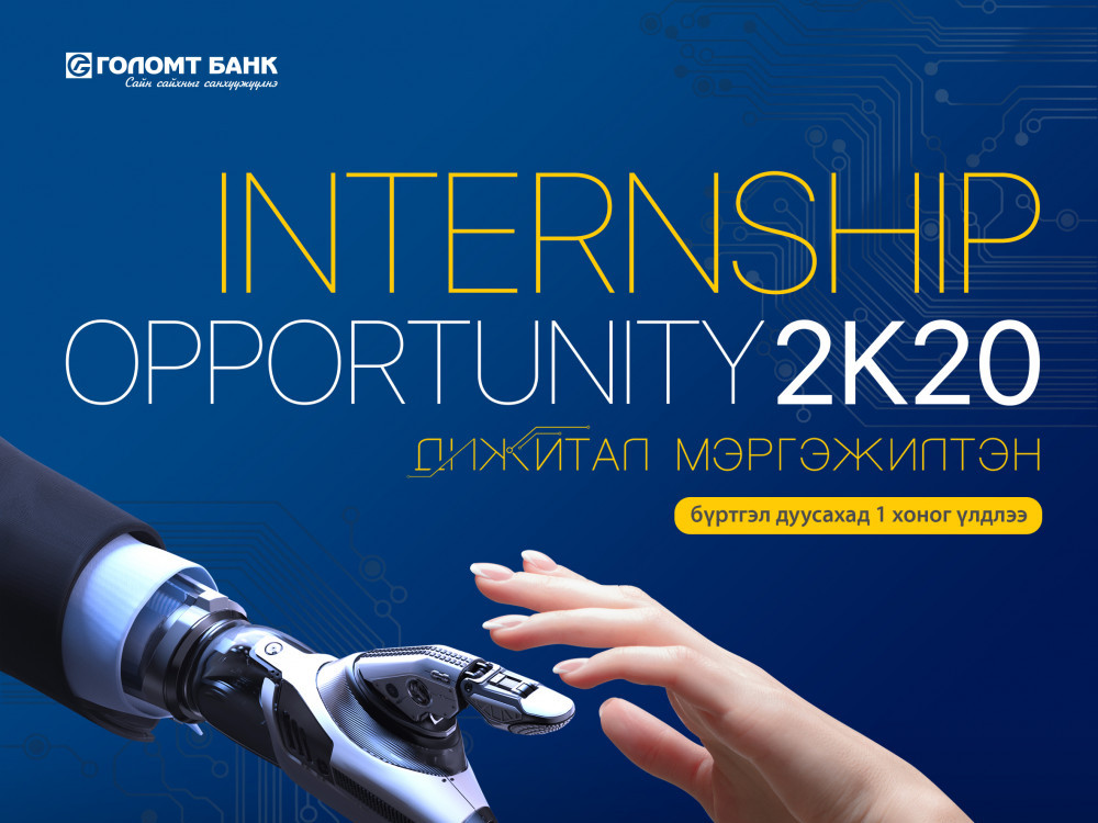 Дижитал мэргэжилтэн бэлтгэх “Internship Opportunity 2K20” хөтөлбөр