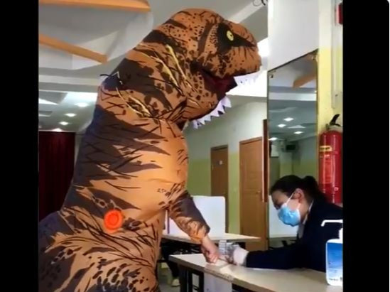 ВИДЕО: Үлэг гүрвэлийн өмсгөл өмсөж саналаа өгчээ