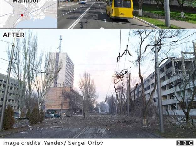 ФОТО: Мариуполь хотын сүйрлийн цар хүрээг харуулжээ