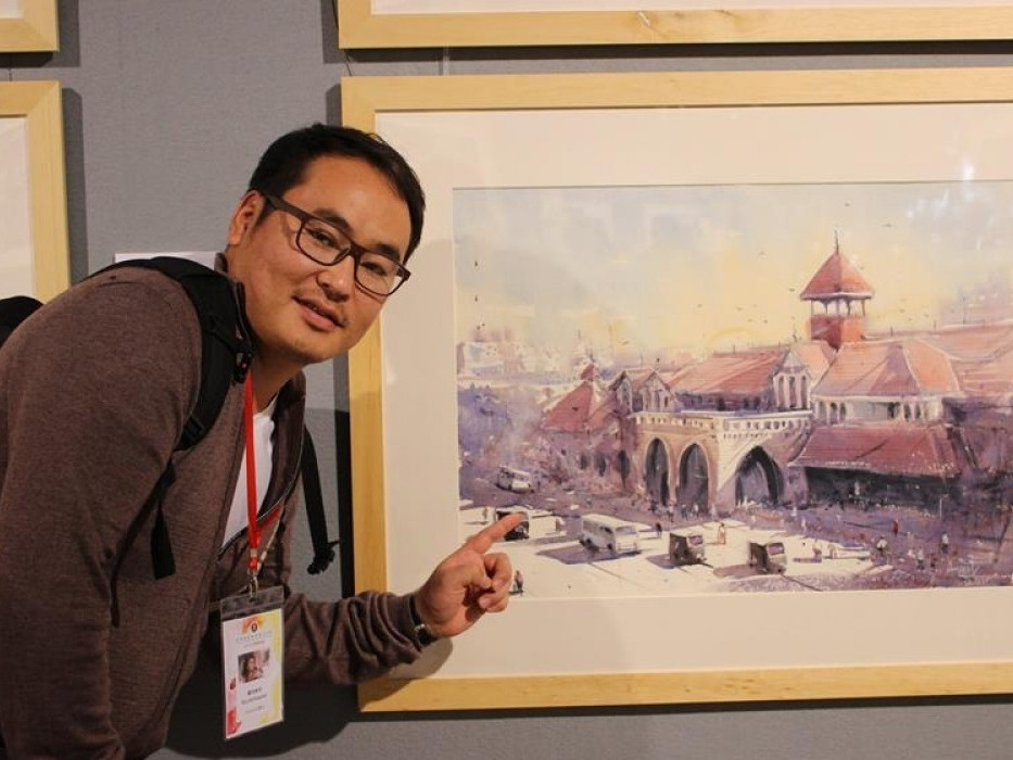 Мастер зураач С.Мөнхбаатар “COLORFUL ASIA” олон улсын усан будгийн үзэсгэлэнгээс шагнал хүртлээ