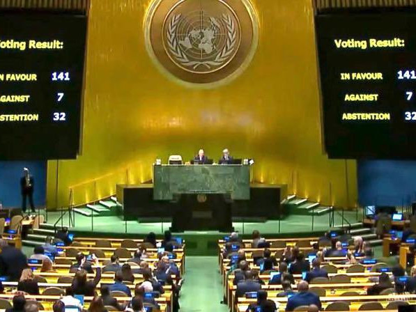 “Украины нутгаас цэргээ гаргахыг ОХУ-аас шаардсан НҮБ-ын тогтоол”-д Монгол Улс түдгэлзсэн санал өгчээ