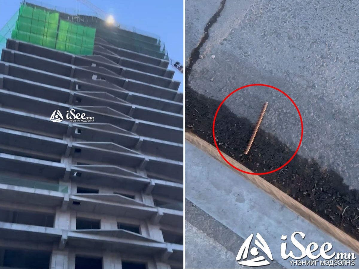 ВИДЕО: Баригдаж буй барилгаас төмөр унаж, явган зорчигчийг гэмтээх шахжээ