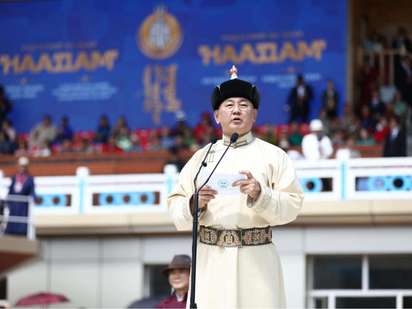 Монгол Улсын Ерөнхийлөгч Ухнаагийн Хүрэлсүх Үндэсний их баяр наадмыг нээж үг хэллээ
