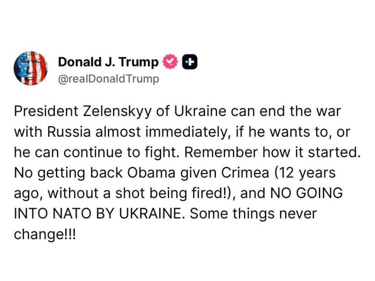Д.Трамп: В.Зеленский Крымыг орхиж, НАТО-д элсэхээсээ татгалзвал дайн шууд зогсож чадна