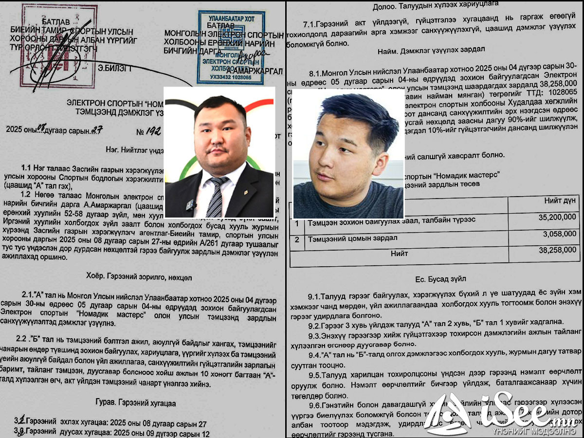 БАРИМТ: 5 сарын өмнө болсон "Номадик мастерс" тэмцээнд дэмжлэг үзүүлэх гэрээг саяхан байгуулж, төсвөөс санхүүжилтийг нь гаргуулан авчээ