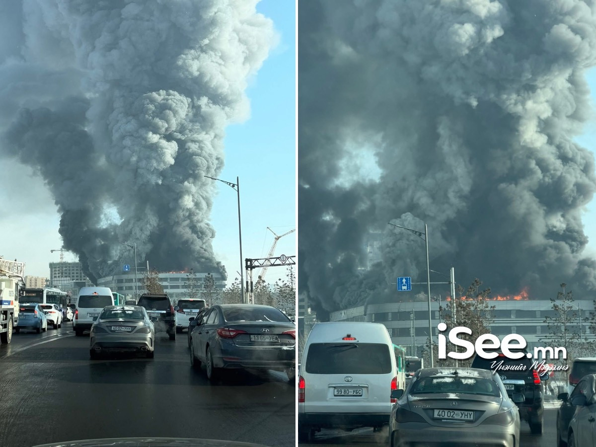 Яармагийн гүүрний зүүн талд байрлах барилгад гал гарсныг унтраахаар ажиллаж байна