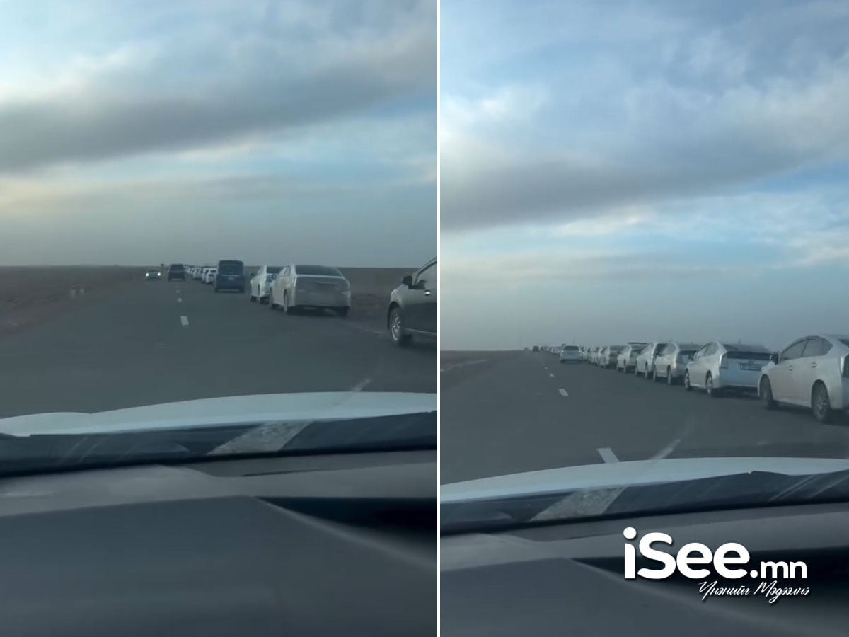 ВИДЕО: Цогтцэций суманд шатахуун авах гэсэн автомашинуудын урт дараалал замын нэг эгнээг хаажээ
