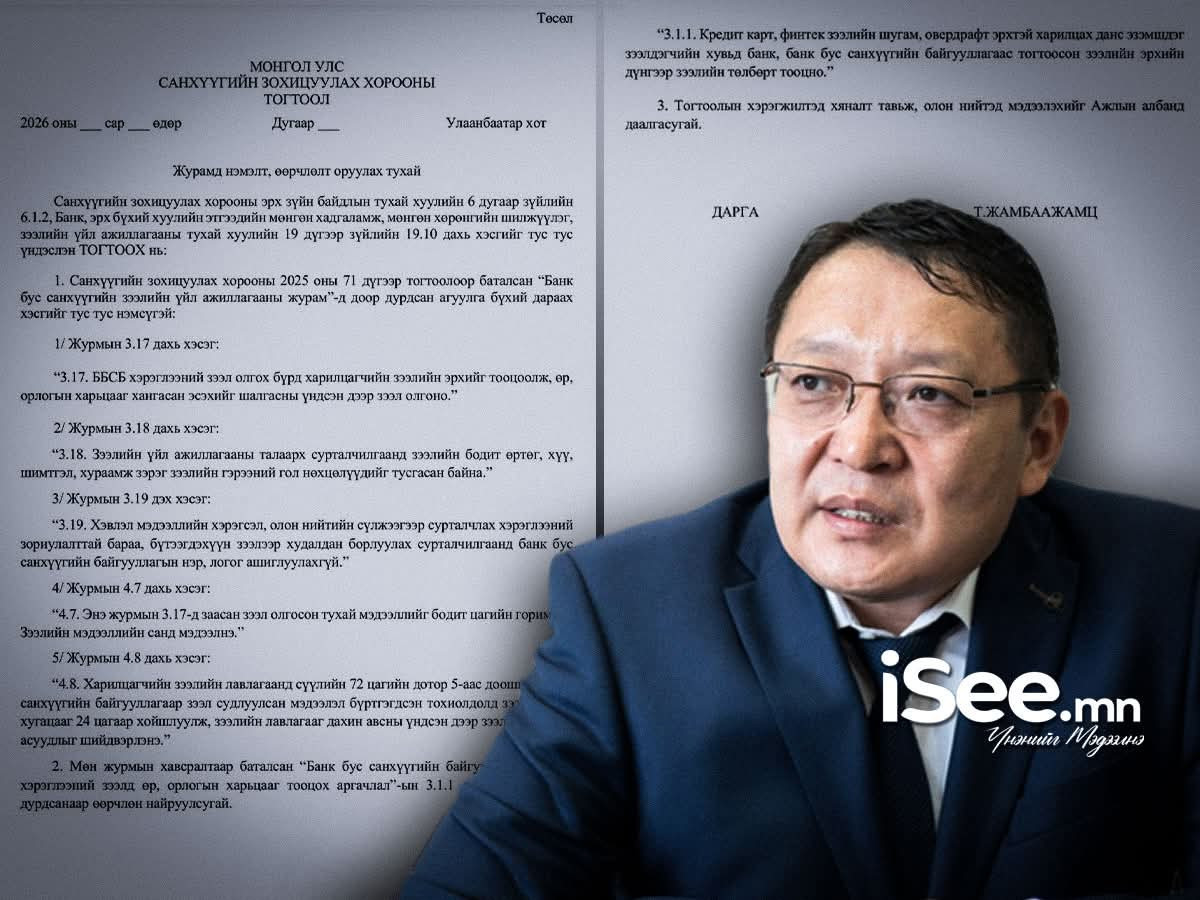 Иргэдийн зээлийг хязгаарлахын тулд сурталчилгаанд хяналт тавьж, зээл авах бүрд шинэ эрх тооцох заалттай журмыг боловсруулжээ