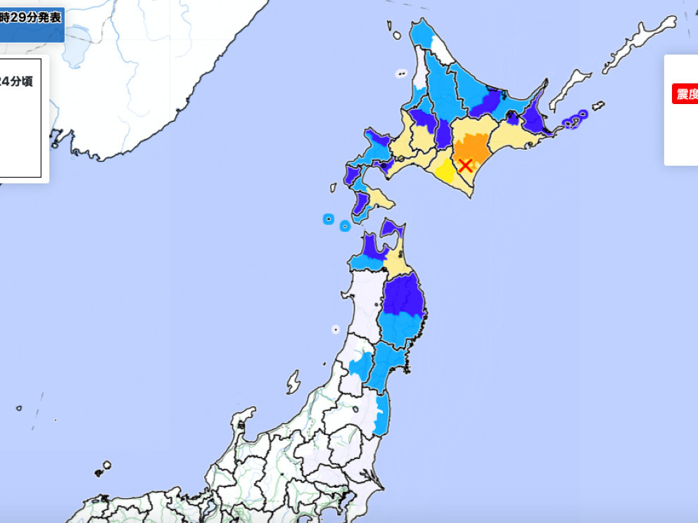 Японы Хоккайдо мужид 6.2 магнитуд хүчтэй газар хөдөлжээ