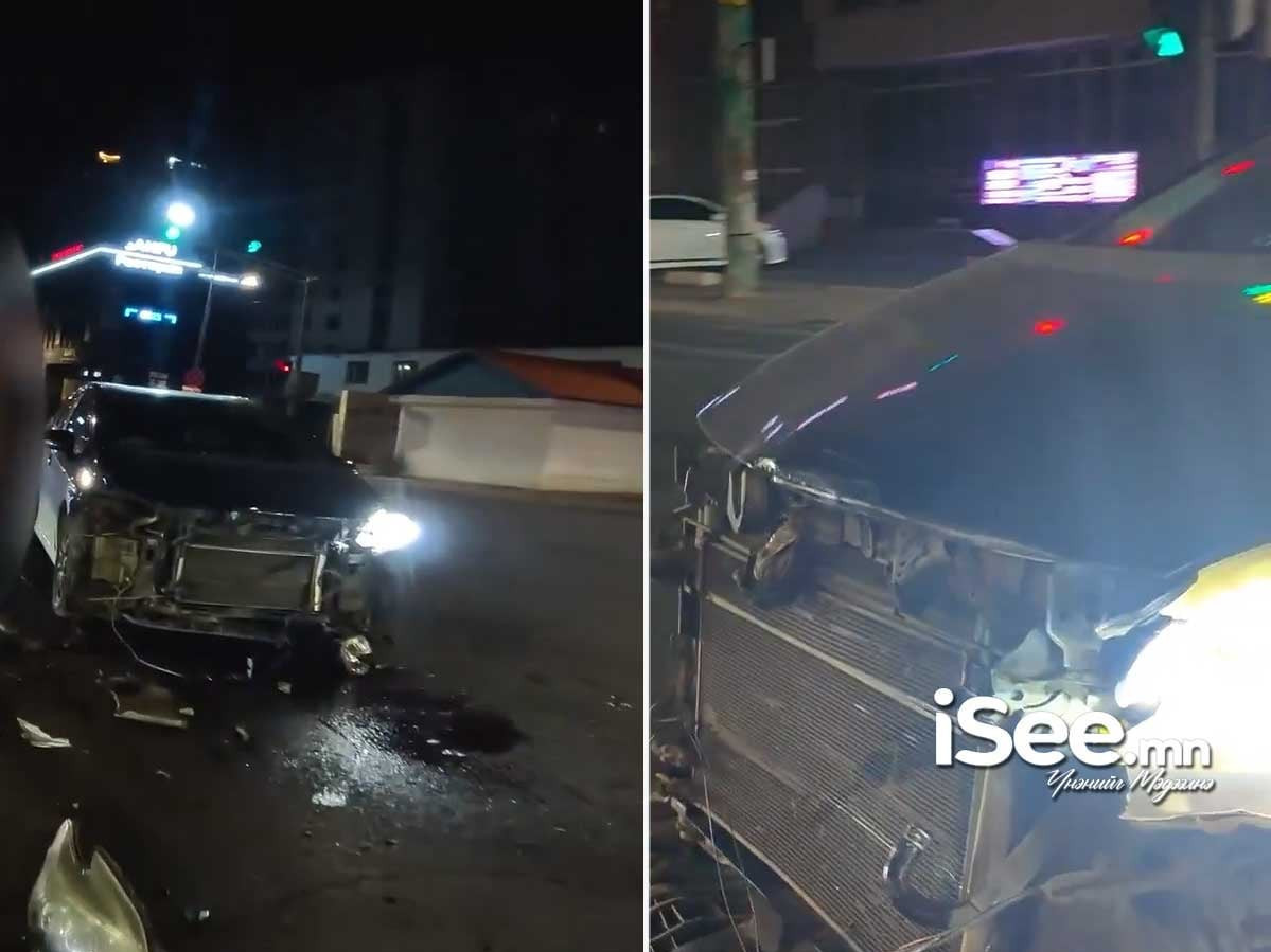 СЭРЭМЖЛҮҮЛЭГ: Налайхад хоёр автомашин мөргөлдөж, хоёр хүн автомашины эд ангид хавчуулагджээ