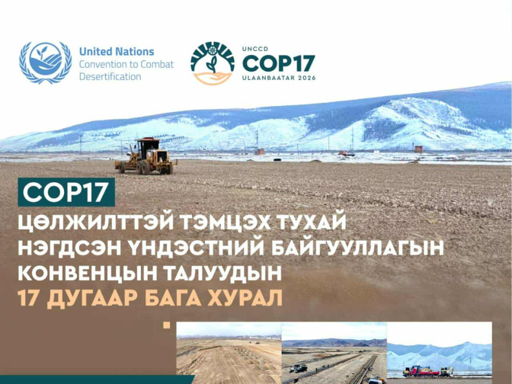 Цөлжилттэй тэмцэх тухай НҮБ-ын конвенцын Талуудын 17 дугаар бага хурал (COP17)-ын байгууламжийн дэд бүтэц, гадна инженерийн шугам сүлжээний ажлын нийт гүйцэтгэл 73,5 хувьтай явагдаж байна. 