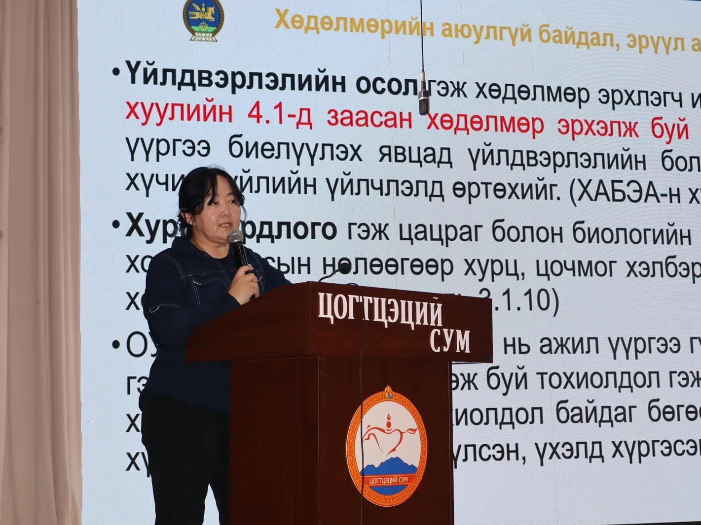 Өмнөговь аймгийн гэр бүл, хөдөлмөр, нийгмийн хамгааллын салбарын ажилтнуудад нийгмийн даатгалын хуулийн шинэчлэлийн төслийг танилцууллаа